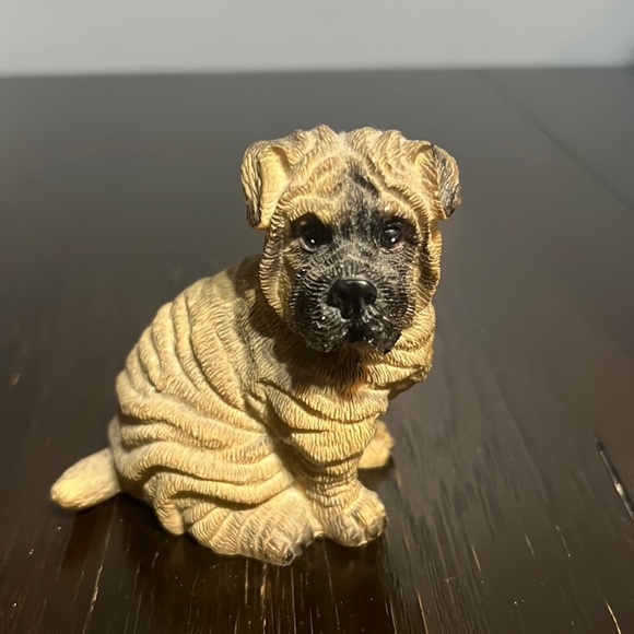 Other - Chinese Shar-pei Resin Dog Figurine - Toys & Collectibles | Color: Brown